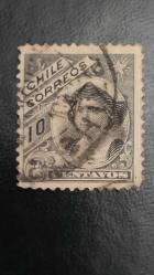 1905 YILI ŞİLİ CHRİSTOF COLOMBUS  DAMGALI    ŞARNİYER İZLİ