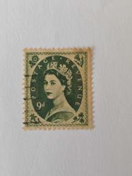 Birleşik Krallık . Queen Elizabeth II - Predecimal Wilding Damgalı ,