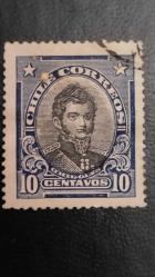 1911 YILI ŞİLİ BERNARDO O HİGGİNS  DAMGALI    ŞARNİYER İZLİ