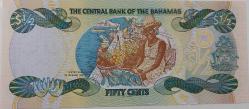 2001 BAHAMALAR 5 CENTS (½ DOLLAR) ORİJİNAL KAĞIT PARASI ÇİL A1160779 NADİRDİR