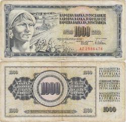 YUGOSLAVYA 1000 DİNAR 1978 MAREŞAL TİTO DÖNEMİ. TEMİZ(-)