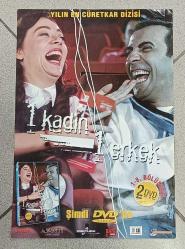 FİLM (DVD /VCD) TANITIM AFİŞİ * ÇİFT YÜZLÜ AFİŞ * EBRU ŞALLI İLE PİLATES 2 / 1 KADIN 1 ERKEK * 34x48 CM