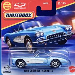 *** MATCHBOX 1958 CHEVROLET CORVETTE METAL MODEL ARABA-MAVİ.  KUTUSUNDA SIFIR.
