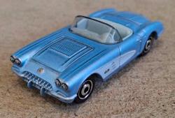 *** MATCHBOX 1958 CHEVROLET CORVETTE METAL MODEL ARABA-MAVİ.  KUTUSUNDA SIFIR.