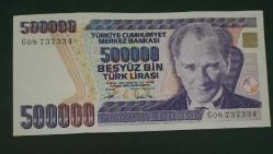 7 Emisyon G 08 Seri 500 Bin Lira Çil altı