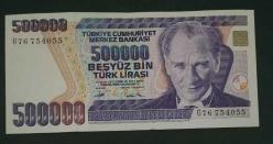 7 Emisyon G 76 Seri 500 Bin Lira Çil altı