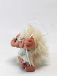 Vintage Rauls Happy Gang Salıncakta Maymun Gonk Troll Bebek Oyuncak Figür İngiltere Yapımı 1960'lar. Tüyleri Tavşan Tüyü.