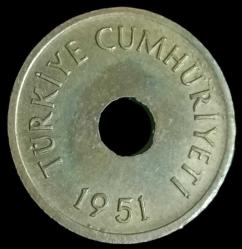 1951 Delikli 1 Kuruş