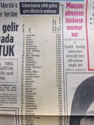Hürriyet Gazetesi - Turkish Newspaper - 6 Aralık 1970 - Yüksekkaldırımlı Bernie Confeld güzel sevgilisi Vicki'yi boğmaya kalktı Fotoğrafı - adam başına yıllık gelir bakımından dünya 78. düştük - beğenmediğimiz İsrail eski vilayetlerimiz Libya Tunus Cezayir bizi geçtiler - kara kış başladı - adam başına yıllık gelire göre ülkelerin sıralanışı - Türkiye bu sıralamada 56. Sırada - işçilerimiz 1976'da Avrupa'da serbestçe çalışabilecekler - maaş almayan binlerce memur var - mide bastırmakta pahalandı simit 50 kuruş Fotoğrafı - Hadiye Baki karnım acıkmıştı diyerek pahalı simit'ten dert yandı Fotoğrafı - Tarkan yazan ve çizen Sezgin Burak - Başlık yazan ve çizen Faruk Geç - Ali Esin'e göre hava durumu - büyük Dershane Cebeci Ankara - İstanbul Ankara İzmir Radyosu Programı - taksitle kürk satışları pak mağazalarında - Sara Kohen ile Veto ( Avram ) Mitrani nişanlandılar - Ankara radyosunda saat 10.30'da ne Yaşar ne yaşamaz - İstanbul radyosunda 16.45'te Can Etili'den türküler - Güzide Kasacı