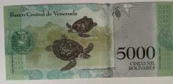 VENEZUELA 5000 BOLİVAR 2016 ÇİL PARA RESİMDEKİ