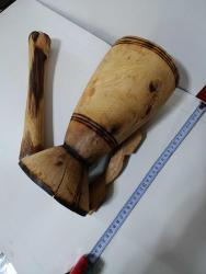 YEKPARE AĞAÇTAN  OYULMUŞ EL YAPIMI KALLAVİ BOY HAVAN