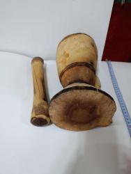 YEKPARE AĞAÇTAN  OYULMUŞ EL YAPIMI KALLAVİ BOY HAVAN