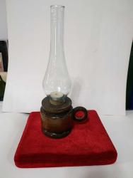 ESKİ GAZ LAMBASI FORMUNDA YEK PARE AHŞAPTAN EL YAPIMI MUMLUK