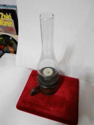 ESKİ GAZ LAMBASI FORMUNDA YEK PARE AHŞAPTAN EL YAPIMI MUMLUK