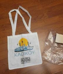 LOT.20 » KADIKÖY BELEDİYESİ ÇİFT TARAFLI BEZ ÇANTA. SIFIR POŞETİNDE. KOLEKSİYONLUK.