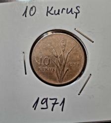 655// 10 Kuruş Bakır 1971
