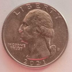 AMERİKA  2021 D  25 CENT ÇEYREK DOLAR  HATIRA  George Washington - Delaware'i Geçmek