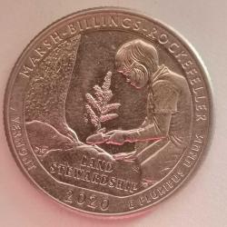 AMERİKA  2020 D  25 CENT ÇEYREK DOLAR  HATIRA  Güzel Amerika Çeyrekleri - Marsh-Billings-Rockefeller