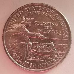 AMERİKA  2021 P  25 CENT ÇEYREK DOLAR  HATIRA  George Washington - Delaware'i Geçmek