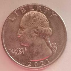 AMERİKA  2021 P  25 CENT ÇEYREK DOLAR  HATIRA  George Washington - Delaware'i Geçmek