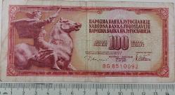 1978 YUGOSLAVYA 100 DINARA ORİJİNAL KAĞIT PARASI BG8510092 SERİ NOLU ÇOK NADİRDİR