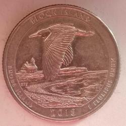 AMERİKA  2018 P    25 CENT ÇEYREK DOLAR  HATIRA  Güzel Amerika Çeyrekleri - Block Island National Wildlife Refuge