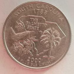 AMERİKA  2000 D     25 CENT ÇEYREK DOLAR  HATIRA  50 Eyalet Çeyreklikleri - Güney Karolina