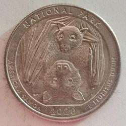 AMERİKA  2020 D     25 CENT ÇEYREK DOLAR     HATIRA  Güzel Amerika Çeyrekleri - Amerikan Samoası Ulusal Parkı