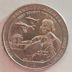 AMERİKA  2021  D     25 CENT ÇEYREK DOLAR     HATIRA  Güzel Amerika Çeyrekleri - Tuskegee Airmen Ulusal Tarihi Bölgesi