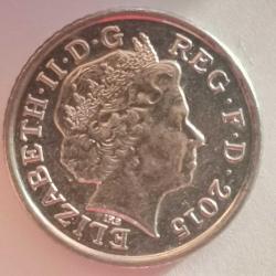 İNGİLTERE  2015  5 PENCE  ESKİ TİP PORTRE ALTINDA IRB YAZISI