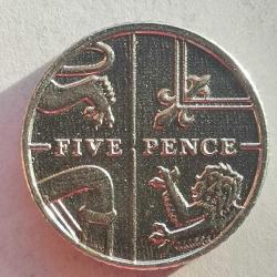 İNGİLTERE  2015  5  PENCE ESKİ TİP