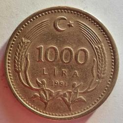 TÜRKİYE  1991   1000  LİRA