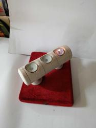 HAM AĞAÇTAN EL YAPIMI TASARIM 3 MUMLUK