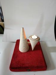 HAM AĞAÇTAN EL YAPIMI TASARIM MUMLUK