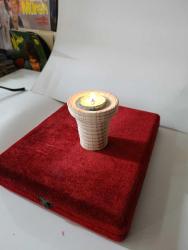 HAM AĞAÇTAN EL YAPIMI TASARIM TEKLİ MUMLUK