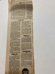 TERCÜMAN GAZETESİ KUPÜRÜ 35 x 11 cm ebatında Tek Yaprak 1980LER - TARİHTEN BUGÜNE İLHAN BARDAKÇI KÖŞE YAZISI -TARİH'ten BUGÜN'e-İLHAN BARDAKÇI-BİR AŞK MEKTUBU Kİ...-Annette-ÜMİDİN BİTTİĞİ AN-BENZETİŞTEKİ GÜZELLİK-MDP'de karışıklık-Sunalp-3 İLDE 363-Yıldırım Avcı-İsmet Kunt-Kemal Badal-Seçkin Bodoğlu-Ziya Fırat-Şaban Aktürkoğlu-Numan Güneş-Osman Gencal-Esat Güneş-Özcan Algündüz-Necdet Küçük-Faik Çakıroğlu-Ömer Ucuzal-İsmet Angı-Yusuf Özkan-Refik Sunol-Cemal Külahlı-Kenan Özer-Halil Kayaalp-Ali Elverdi-Şeref Kayalar-Ertuğrul Mat-Sadettin Karacabey-Turhan Tayan-Hüseyin Karamehmetoğlu-Adnan Hancıoğlu-Yılmaz Oval-Erdal Büke-Mehmet Gazioğlu-Rasim Keskin-Yusuf Fergani-Ahmet Seyri-Şefik Akın-Mustafa Ayhan-Aydın Erenoğlu-Işık Uğurtuğ-Müzeyyen Turgut-TÜRKİYE'YE-Nazmi Akıman-WASHINGTON-BANKALAR-Erol Aksoy-AND