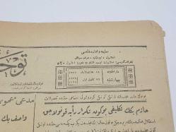 26 ARALIK 1923 İSTİKLAL MAHKEMELERİ KONULU TEVHİDİ EFKAR GAZETESİ