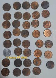 1950 - 1970 yılları 128 Adet Madeni Para 1 kuruş * 5 Kuruş - 10 Kuruş - 25 Kuruş