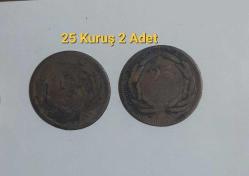 1950 - 1970 yılları 128 Adet Madeni Para 1 kuruş * 5 Kuruş - 10 Kuruş - 25 Kuruş