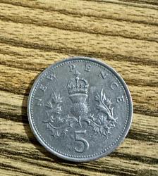 1971 ingiltere 5 new pence madeni para ÇT