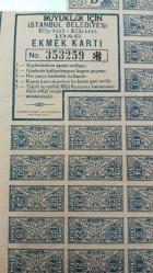 EKMEK KARNESİ.1946 YILI İSTANBUL BELEDİYESİ ÇOK ÇOK ENDER EKMEK KARTI 389