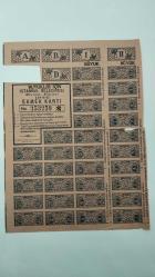 EKMEK KARNESİ.1946 YILI İSTANBUL BELEDİYESİ ÇOK ÇOK ENDER EKMEK KARTI 389