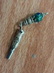 Cep Saati Kurma Anahtarı, 3 Numara Gümüş Cep Saati Kurma Anahtarı. 5,5 cm.