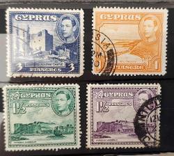 LOT.76 » İngiliz Yönetimindeki Kıbrıs Kral VI. George- damgalı seri pullar