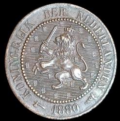 Hollanda 1880 2'5 Cent 4 gr