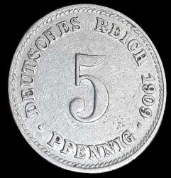 Almanya 1909 5 Pfennig