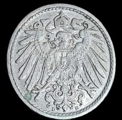 Almanya 1909 5 Pfennig