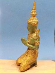 P85----BRONZ METAL TAYLAND ANJALİ MUDRA HEYKELİ