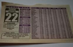 22 Ocak 2006-Orijinal Takvim Yaprağı-Doğum Günü-Söz,Nişan,Nikâh,Düğün ve Önemli Günler Hediyesi-Bizim Anadolu Takvimleri-Ayet-Hadis(Zümer:52)(Ridaniye Zaferi(1517))-Recai,Berire-Geri Dönmek-Sinüzit