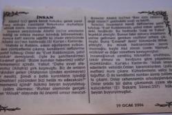 29 Ocak 2006-Orijinal Takvim Yaprağı-Doğum Günü-Söz,Nişan,Nikâh,Düğün ve Önemli Günler Hediyesi-Bizim Anadolu Takvimleri-Ayet-Hadis(Hadis-i Şerif)(İlk Türkçe Ezan Fatih Camii'nde okutturuldu(1932))-Yunus,Beyza-İnsan